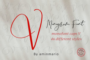 Monogram V Monofont Caps V Font for Web Design