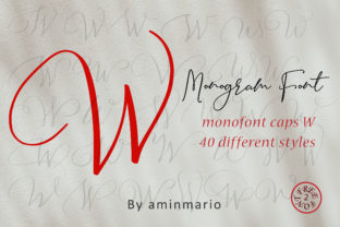 Monogram W Monofont Caps W Font for Crafters